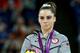 LONDON, ENGLAND - AUGUST 05: Mc Kayla Maroney of the United States stands on the podium with her silver medal during the medal ceremony following the Artistic Gymnastics Women's Vault final on Day 9 of the London 2012 Olympic Games at North Greenwich Arena on August 5, 2012 in London, England. (Photo by Ronald Martinez/Getty Images)
