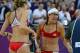 Aug 7, 2012; London, United Kingdom; Misty May-Treanor (USA) and Kerri Walsh Jennings celebrate after beating Chen Xue (CHN) and Xi Zhang (CHN) in the women's semifinal match during the London 2012 Olympic Games at Horse Guards Parade. Mandatory Credit: Christopher Hanewinckel-USA TODAY Sports