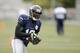 Aug 8, 2012; Renton, WA, USA; NFL: Seattle Seahawks wide receiver Terrell Owens (10) catches a pass during training camp practice at the Virginia Mason Athletic Center. Mandatory Credit: Joe Nicholson-US PRESSWIRE