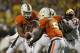 COLLEGE PARK, MD - SEPTEMBER 05: Quarterback Stephen Morris #17 of the Miami Hurricanes hands the ball off to running back Mike James #5 during the first half against the Maryland Terrapins at Byrd Stadium on September 5, 2011 in College Park, Maryland. (Photo by Rob Carr/Getty Images)