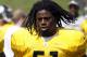 July 28, 2012; Pittsburgh, PA, USA; Pittsburgh Steelers linebacker Sean Spence (51) jogs across the field during training camp at Saint Vincent College. Mandatory Credit: Charles LeClaire-US PRESSWIRE