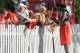 July 27, 2012; St. Joseph, MO, USA; Kansas City Chiefs running back Jamaal Charles (25) signs autographs for fans after training camp at Missouri Western State University. Mandatory Credit: Denny Medley-US PRESSWIRE