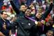 LONDON, ENGLAND - AUGUST 12: LeBron James #6 of the United States and team mates celebrate on the podium following the medal ceremony for the Men's Basketball on Day 16 of the London 2012 Olympics Games at North Greenwich Arena on August 12, 2012 in London, England. (Photo by Christian Petersen/Getty Images)