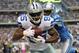 Oct 2, 2011; Arlington, TX, USA; Dallas Cowboys wide receiver Kevin Ogletree (85) is ruled out of bounds attempting to make a catch against Detroit Lions cornerback Eric Wright (21) at Cowboys Stadium. The Lions beat the Cowboys 34-30. Mandatory Credit: Tim Heitman-US PRESSWIRE