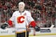 DETROIT, MI- NOVEMBER 23: Jay Bouwmeester #4 of the Calgary Flames skates against the Detroit Red Wings during their NHL game at Joe Louis Arena on November 23, 2011 in Detroit, Michigan. (Photo by Dave Sandford Getty Images)