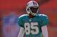 Aug. 4, 2012; Miami, FL, USA; Miami Dolphins wide receiver Chad Johnson (85) during a scrimmage at Sun Life Stadium. Mandatory Credit: Steve Mitchell-US PRESSWIRE