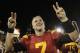 LOS ANGELES, CA - NOVEMBER 26: Quarterback Matt Barkley #7 of the USC Trojans celebrates following the game against the UCLA Bruins at Los Angeles Memorial Coliseum on November 26, 2011 in Los Angeles, California. USC defeated UCLA 50-0. (Photo by Jeff Gross/Getty Images)