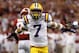 NEW ORLEANS, LA - JANUARY 09: Tyrann Mathieu #7 of the Louisiana State University Tigers reacts after breaking up a play against the Alabama Crimson Tide during the 2012 Allstate BCS National Championship Game at Mercedes-Benz Superdome on January 9, 2012 in New Orleans, Louisiana. (Photo by Chris Graythen/Getty Images)