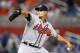 MIAMI, FL - JULY 23: Mike Minor #36 of the Atlanta Braves pitches during a game against the Miami Marlins at Marlins Park on July 23, 2012 in Miami, Florida. (Photo by Sarah Glenn/Getty Images)