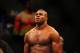 Dec. 30, 2011; Las Vegas, NV, USA; UFC fighter Alistair Overeem during a heavyweight bout at UFC 141 at the MGM Grand Garden event center. Mandatory Credit: Mark J. Rebilas-US PRESSWIRE