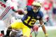 ANN ARBOR, MI - NOVEMBER 26: Roy Roundtree #12 of the Michigan Wolverines reacts after a first quarter first down catch while playing the Ohio State Buckeyes at Michigan Stadium on November 26, 2011 in Ann Arbor, Michigan. (Photo by Gregory Shamus/Getty Images)