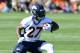 July 26, 2012; Englewood, CO, USA; Denver Broncos running back Knowshon Moreno (27)) during training camp drills at the Paul D. Bowlen Memorial Broncos Centre. Mandatory Credit: Ron Chenoy-US PRESSWIRE