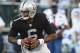 August 13, 2012; Oakland, USA; Oakland Raiders quarterback Terrelle Pryor (6) controls the ball against the Dallas Cowboys during the third quarter at O.co Coliseum. The Dallas Cowboys defeated the Oakland Raiders 3-0. Mandatory Credit: Kelley L Cox-US PRESSWIRE