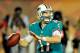 August 10, 2012; Miami Gardens, FL, USA; Miami Dolphins quarterback Ryan Tannehill (17) throws a pass during the second half of the game against the Tampa Bay Buccaneers at Sun Life Stadium. Tampa Bay won the game 20-7. Mandatory Credit: Brad Barr-US PRESSWIRE