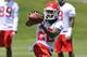 June 12, 2012; Kansas City, MO, USA; Kansas City Chiefs running back Dexter McCluster (22) catches a pass during minicamp activities at the Kansas City Chiefs practice facility. Mandatory Credit: Denny Medley-US PRESSWIRE
