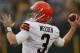GREEN BAY, WI - AUGUST 16: Brandon Weeden #3 of the Cleveland Browns participates in warm-ups before a preseason game against the Green Bay Packers at Lambeau Field on August 16, 2012 in Green Bay, Wisconsin. (Photo by Jonathan Daniel/Getty Images)