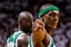 MIAMI, FL - JUNE 09: Rajon Rondo #9 of the Boston Celtics points in the fourth quarter while taking on the Miami Heat in Game Seven of the Eastern Conference Finals in the 2012 NBA Playoffs on June 9, 2012 at American Airlines Arena in Miami, Florida. NOTE TO USER: User expressly acknowledges and agrees that, by downloading and or using this photograph, User is consenting to the terms and conditions of the Getty Images License Agreement. (Photo by Mike Ehrmann/Getty Images)