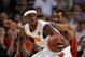 BOSTON, MA - MARCH 22: C.J. Fair #5 of the Syracuse Orange handles the ball against Jordan Taylor #11 of the Wisconsin Badgers during their 2012 NCAA Men's Basketball East Regional Semifinal game at TD Garden on March 22, 2012 in Boston, Massachusetts. (Photo by Elsa/Getty Images)