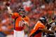 DENVER, CO - AUGUST 18: Quarterback Peyton Manning #18 of the Denver Broncos throws a pass during the first quarter against the Seattle Seahawks at Sports Authority Field Field at Mile High on August 18, 2012 in Denver, Colorado. (Photo by Justin Edmonds/Getty Images)