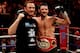 NOTTINGHAM, ENGLAND - MAY 26: Carl Froch celebrates winning the IBF World Super Middleweight Title bout against Lucian Bute at Nottingham Capital FM Arena on May 26, 2012 in Nottingham, England. (Photo by Scott Heavey/Getty Images)