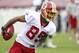 July 27, 2012; Ashburn, VA, USA; Washington Redskins wide receiver Santana Moss (89) runs with the ball during Redskins training camp at Redskins Park. Mandatory Credit: Geoff Burke-US PRESSWIRE