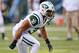 EAST RUTHERFORD, NJ - AUGUST 18: LaRon Landry #30 of the New York Jets warms up before the game against the New York Giants at Metlife Stadium on August 18, 2012 in East Rutherford, New Jersey. (Photo by Drew Hallowell/Getty Images)