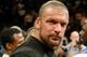 LAS VEGAS - SEPTEMBER 19: WWE wrestler Triple H poses in the ring after Floyd Mayweather Jr. defeated Juan Manuel Marquez in a unanimous decision at the MGM Grand Garden Arena September 19, 2009 in Las Vegas, Nevada. (Photo by Ethan Miller/Getty Images)
