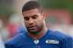 July 26, 2012; Pittsford, NY, USA; Buffalo Bills linebacker Shawne Merriman (56) during training camp practice at St. John Fisher College. Mandatory Credit: Mark Konezny-US PRESSWIRE