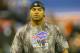 TORONTO, ON - NOVEMBER 07: Shawne Merriman of the Buffalo Bills stands on the field prior to play against the Chicago Bears at Rogers Centre on November 7, 2010 in Toronto, Canada. Merriman was claimed this week after being waived by the San Diego Chargers. (Photo by Rick Stewart/Getty Images)
