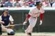 CLEVELAND, OH - AUGUST 12: Carl Crawford #13 of the Boston Red Sox hits an RBI double to center during the fifth inning against the Cleveland Indians at Progressive Field on August 12, 2012 in Cleveland, Ohio. (Photo by Jason Miller/Getty Images)