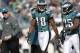 PHILADELPHIA, PA - NOVEMBER 13: Jeremy Maclin #18 of the Philadelphia Eagles walks off the field with LeSean McCoy #25 after Maclin was injured on a play against the Arizona Cardinals during a game at Lincoln Financial Field on November 13, 2011 in Philadelphia, Pennsylvania. The Cardinals defeated the Eagles 21-17. (Photo by Rich Schultz /Getty Images)