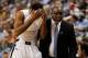 GREENSBORO, NC - MARCH 18: Dezmine Wells #5 of the Xavier Musketeers walks off the court after an injury in the first half against the Lehigh Mountain Hawks during the third round of the 2012 NCAA Men's Basketball Tournament at Greensboro Coliseum on March 18, 2012 in Greensboro, North Carolina. (Photo by Mike Ehrmann/Getty Images)