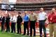 Sep 3, 2011; Tuscaloosa, AL, USA; The Alabama Crimson Tide honors the first responders of Tuscaloosa city and county for their actions after the April 26,2011 tornado that hit Tuscaloosa and surrounding areas at Bryant Denny Stadium. The Tide defeated the Flashes 48-7. Mandatory Credit: Marvin Gentry-US PRESSWIRE