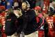 COLLEGE PARK, MD - OCTOBER 15: Head coach Randy Edsall of the Maryland Terrapins celebrates after the Terrapins intercepted a Clemson Tigers pass during the first half at Byrd Stadium on October 15, 2011 in College Park, Maryland. (Photo by Rob Carr/Getty Images)
