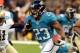 August 17, 2012; New Orleans, LA, USA; Jacksonville Jaguars running back Rashad Jennings (23) runs with the ball against the New Orleans Saints during their preseason football game at the Mercedes-Benz Superdome. Mandatory Credit: Chuck Cook-US PRESSWIRE