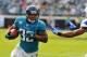 JACKSONVILLE, FL - JANUARY 01: Running back Maurice Jones-Drew #32 of the Jacksonville Jaguars rushes upfield against the Indianapolis Colts January 1, 2012 at EverBank Field in Jacksonville, Florida. (Photo by Al Messerschmidt/Getty Images)