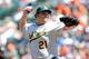 BALTIMORE, MD - APRIL 29: Bartolo Colon #21 of the Oakland Athletics pitches against the Baltimore Orioles at Oriole Park at Camden Yards on April 29, 2012 in Baltimore, Maryland. (Photo by Greg Fiume/Getty Images)