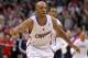 Jan 18, 2012; Los Angeles, CA, USA; Los Angeles Clippers guard Chauncey Billups (1) reacts after making a 3-point basket with one-second left against the Dallas Mavericks at the Staples Center. The Clippers defeated the Mavericks 90-89. Mandatory Credit: Kirby Lee/Image of Sport-US PRESSWIRE