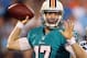 CHARLOTTE, NC - AUGUST 17: Ryan Tannehill #17 of the Miami Dolphins during their preseason game at Bank of America Stadium on August 17, 2012 in Charlotte, North Carolina. (Photo by Streeter Lecka/Getty Images)