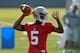 Aug. 4, 2012; South Bend, IN, USA; Notre Dame Fighting Irish quarterback Everett Golson (5) throws during practice at the LaBar Practice Complex. Mandatory Credit: Matt Cashore-US PRESSWIRE