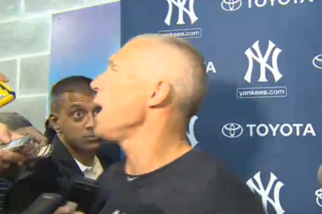 NY Yankees' Skipper Joe Girardi Shouts at Heckler