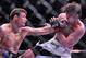 Jan 28, 2012; Chicago, IL, USA; UFC fighter Chael Sonnen (right) fights against Michael Bisping during UFC on Fox 2 at the United Center. Sonnen defeats Bisping. Mandatory Credit: Mike Dinovo-US PRESSWIRE