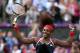 LONDON, ENGLAND - AUGUST 04: Serena Williams of the United States reacts after defeating Maria Sharapova of Russia to win the gold medal match of the Women's Singles Tennis on Day 8 of the London 2012 Olympic Games at the All England Lawn Tennis and Croquet Club on August 4, 2012 in London, England. (Photo by Clive Brunskill/Getty Images)