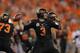 GLENDALE, AZ - JANUARY 02: Brandon Weeden #3 of the Oklahoma State Cowboys throws a pass against the Stanford Cardinal during the Tostitos Fiesta Bowl on January 2, 2012 at University of Phoenix Stadium in Glendale, Arizona. Oklahoma State won 41-38 in overtime. (Photo by Doug Pensinger/Getty Images)