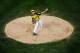 SOUTH WILLAMSPORT, PA - AUGUST 23: Pitcher Danny Marzo #12 of the West team from Petaluma, California throws to a batter from the Southwest team from Antonio, Texas the during the first inning of their Little League World Series game on August 23, 2012 in South Willamsport, Pennsylvania. (Photo by Rob Carr/Getty Images)