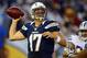 August 18, 2012; San Diego, CA, USA; San Diego Chargers quarterback Philip Rivers (17) looks to pass during the second quarter against the Dallas Cowboys at Qualcomm Stadium. Mandatory Credit: Christopher Hanewinckel-US PRESSWIRE