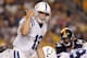 PITTSBURGH, PA - AUGUST 19: Andrew Luck #12 of the Indianapolis Colts signals to the his reciever against the Pittsburgh Steelers during the game on August 19, 2012 at Heinz Field in Pittsburgh, Pennsylvania. (Photo by Justin K. Aller/Getty Images)