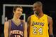 LOS ANGELES, CA - DECEMBER 10: Steve Nash #13 of the Phoenix Suns laughs with Kobe Bryant #24 of the Los Angeles Lakers during the second half at the Staples Center on December, 10 2008 in Los Angeles, California. NOTE TO USER: User expressly acknowledges and agrees that, by downloading and/or using this Photograph, user is consenting to the terms and conditions of the Getty Images License Agreement. (Photo by Harry How/Getty Images)