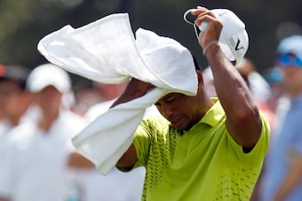 Its hard work playing at Bethpage Black for Tiger
