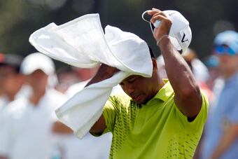 It was hard work for Tiger on Bethpage Black today
